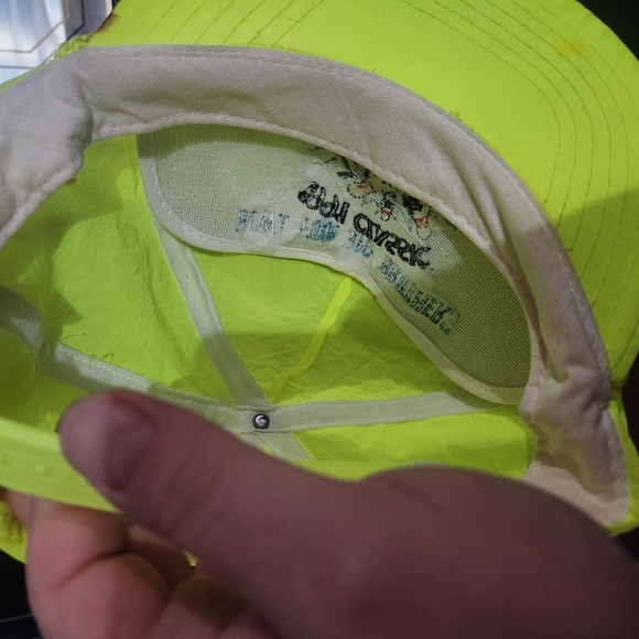Vintage Neon Green Cap with Embroidery Bowling 1980s Trucker Hat - Picture 5 of 10